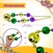 4E's Novelty Mardi Gras Jumbo Bead Necklace Purple Gold Green Huge Disco Ball Dress Up Necklace Accessory